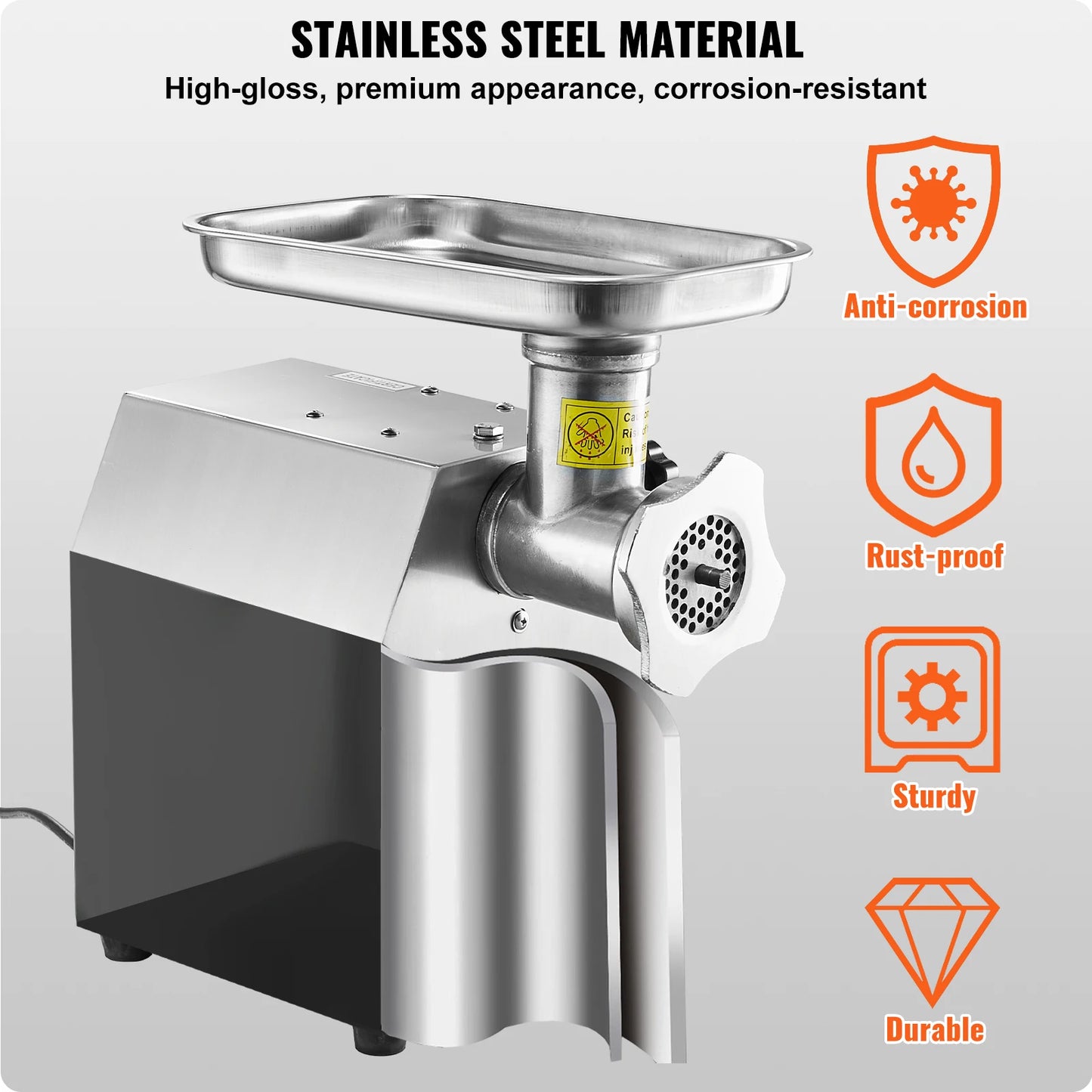 Meat Grinder Electric Meat Grinders Grinding Plate Stainless Steel Commercial for Kitchen Restaurant Butcher Store