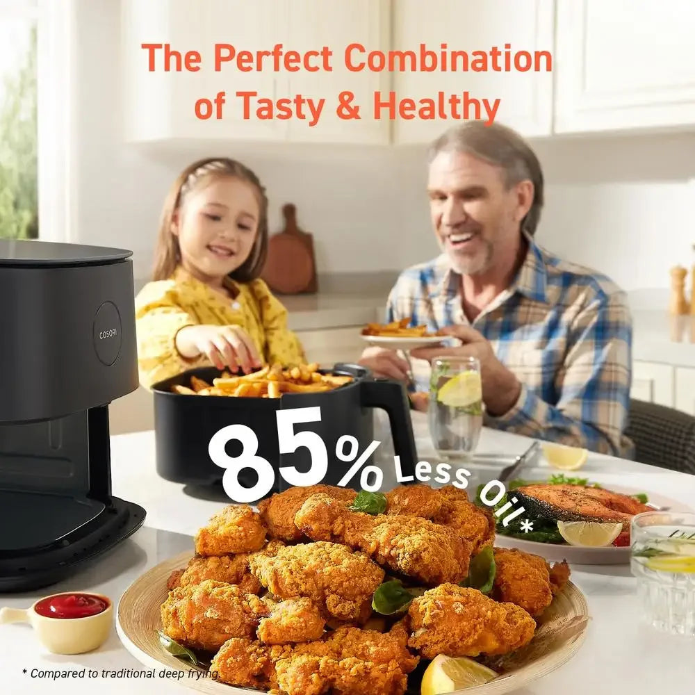 5Qt Air Fryer 9-in-1 Cooker Max 450°F Crispy Meat Cooking 130 In-App Recipes Healthy Little Oil Compact Design Quick Meals