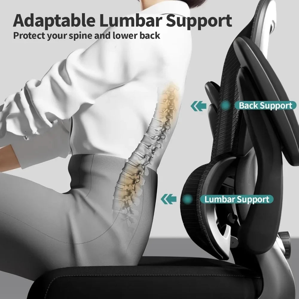Office Chair - Ergonomic Desk Chair with Adjustable Lumbar Support, Executive Chairs for Home Office Comfortable Lumbar Support