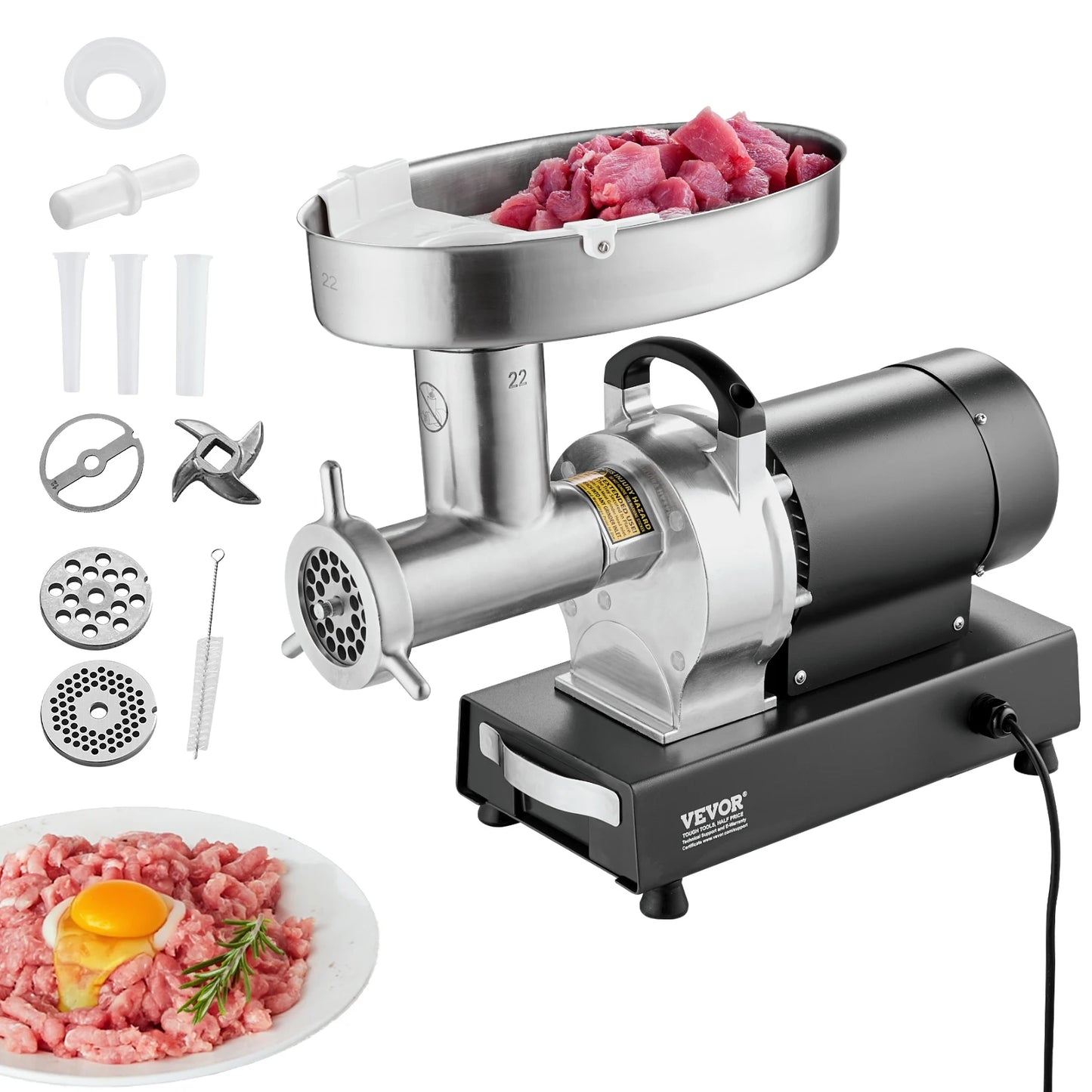 Meat Grinder Electric Meat Grinders Grinding Plate Stainless Steel Commercial for Kitchen Restaurant Butcher Store