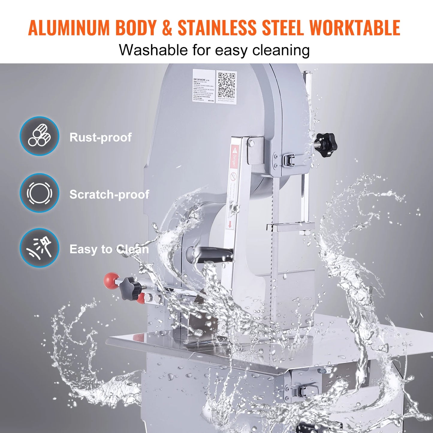 Electric Bone Cutting Sawing Machine Automatic Commercial Tabletop Stainless Steel Bandsaw Bone Cutter for Home Kitchen