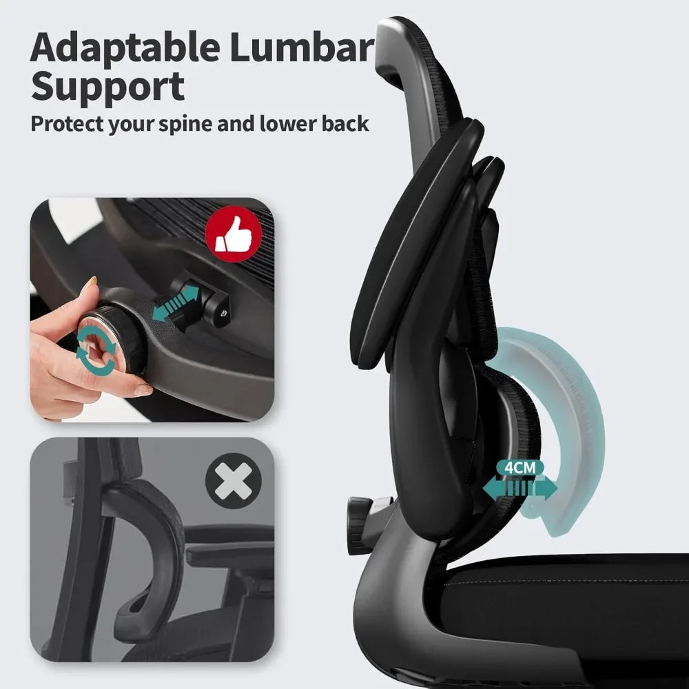 Office Chair - Ergonomic Desk Chair with Adjustable Lumbar Support, Executive Chairs for Home Office Comfortable Lumbar Support