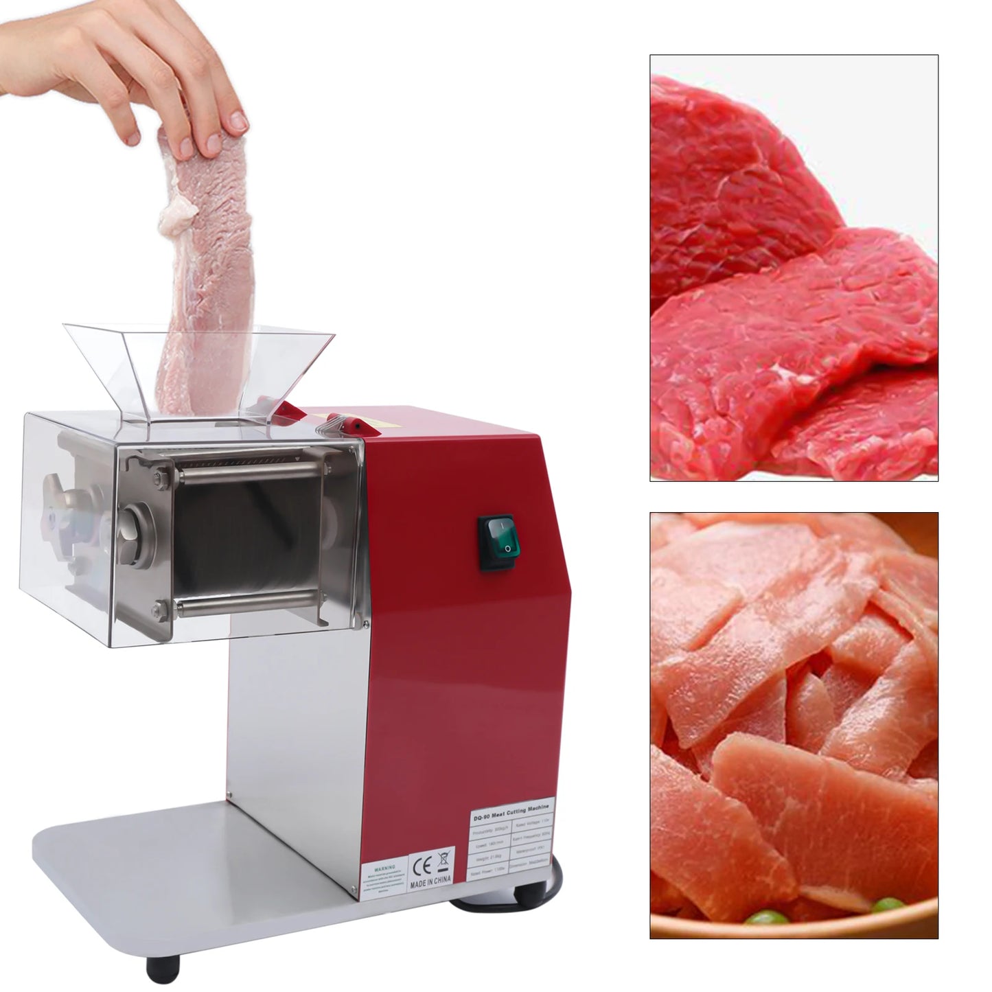 1100W Electric Meat Cutting Machine Stainless Steel Vertical Meat Grinder for Home Kitchen Fresh Beef Mutton