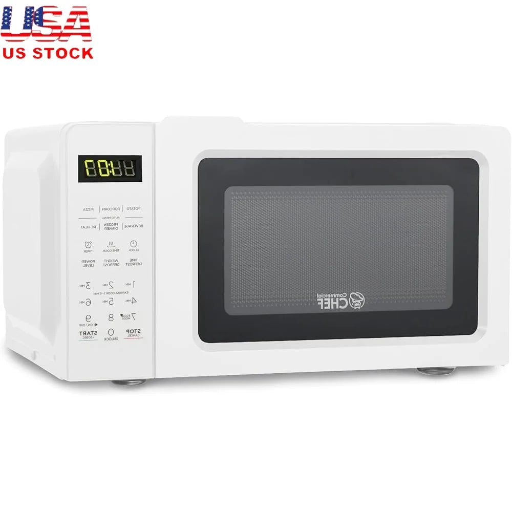 Compact 700W Microwave Oven 0.7 Cu Ft 10 Power Settings Quick Cook Kitchen Countertop Appliance