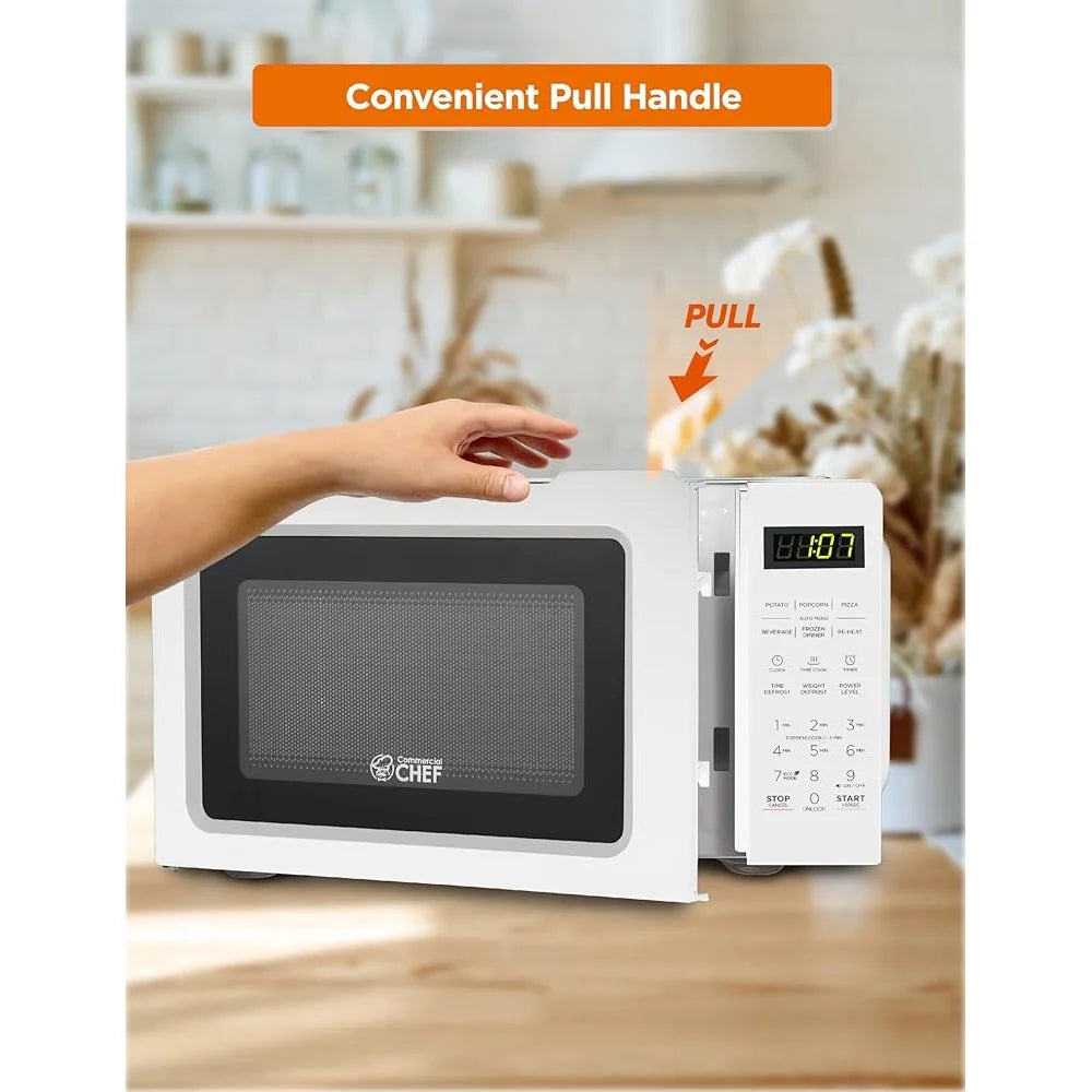 Compact 700W Microwave Oven 0.7 Cu Ft 10 Power Settings Quick Cook Kitchen Countertop Appliance