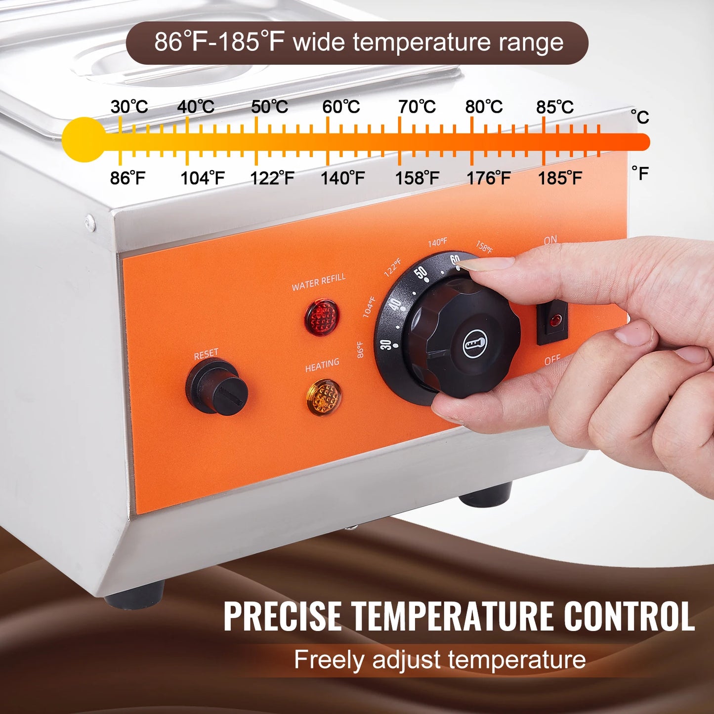 SucceBuy2 3 Tanks Electric Chocolate Tempering Machine Chocolate cascade Melting Pot for Kitchen home appliance