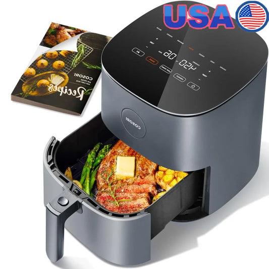 5Qt Air Fryer 9-in-1 Cooker Max 450°F Crispy Meat Cooking 130 In-App Recipes Healthy Little Oil Compact Design Quick Meals