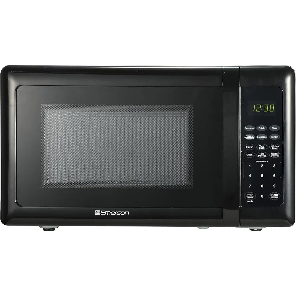 Compact Microwave Oven Touch Control LED Display 700W 10 Power Levels 6 Auto Cook Menus 0.7 Cu Ft Countertop Appliance