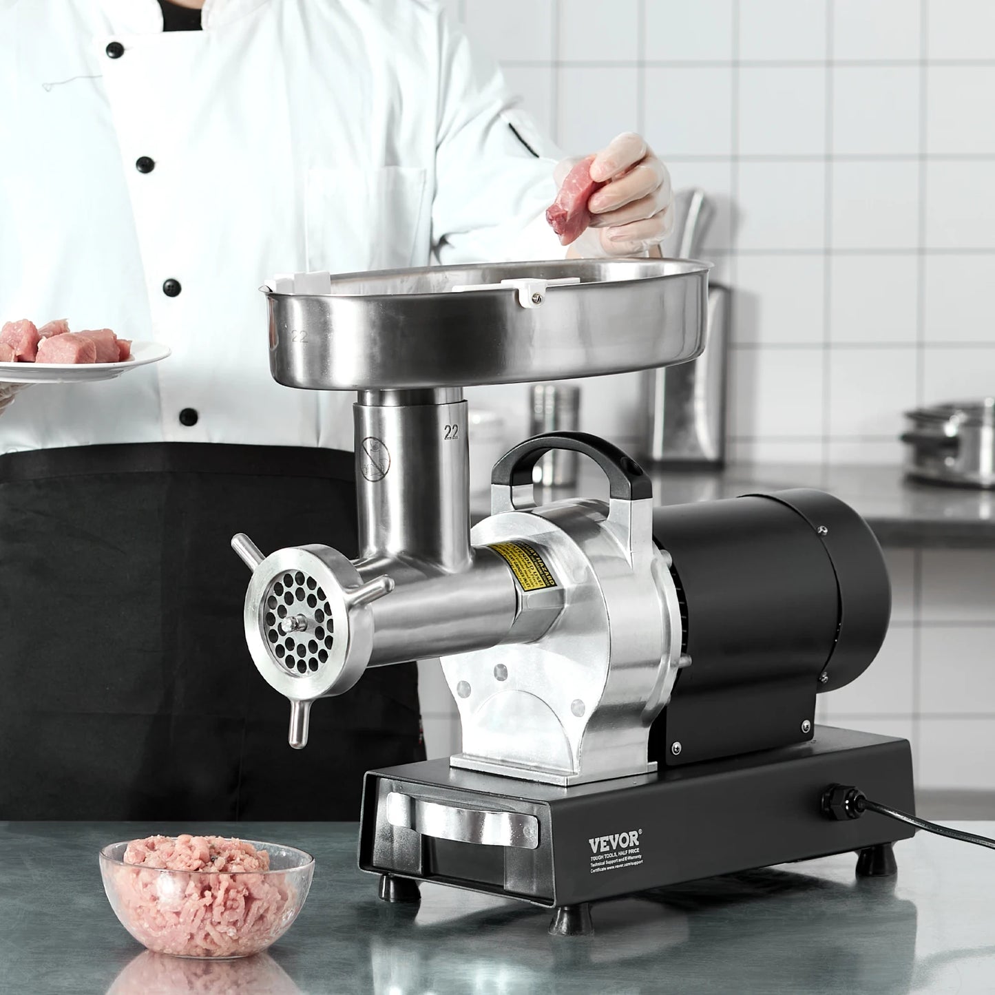 Meat Grinder Electric Meat Grinders Grinding Plate Stainless Steel Commercial for Kitchen Restaurant Butcher Store