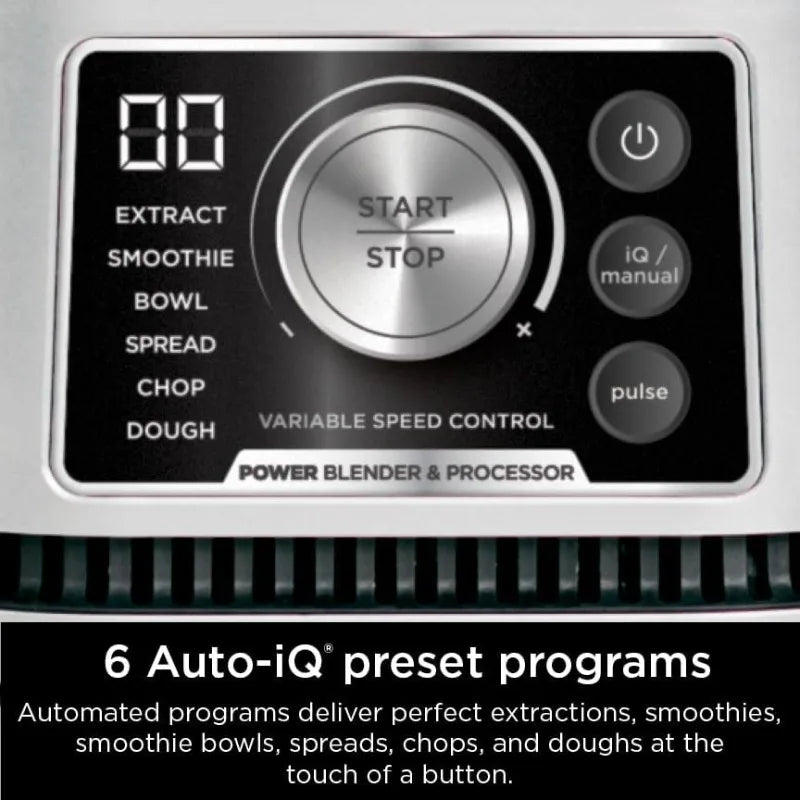 Blender For Kitchen, Food Processor Combo System, Smoothie Maker &Nutrient Extractor,72-oz. Pitcher &To-Go Cups,Silver,SS351