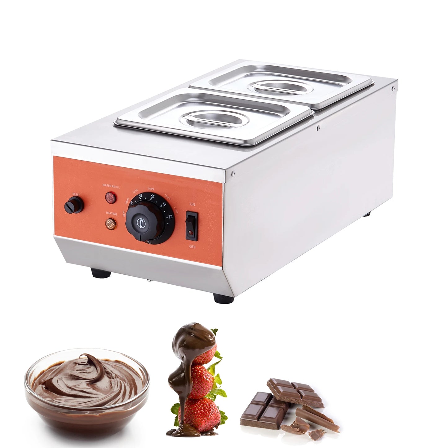 SucceBuy2 3 Tanks Electric Chocolate Tempering Machine Chocolate cascade Melting Pot for Kitchen home appliance