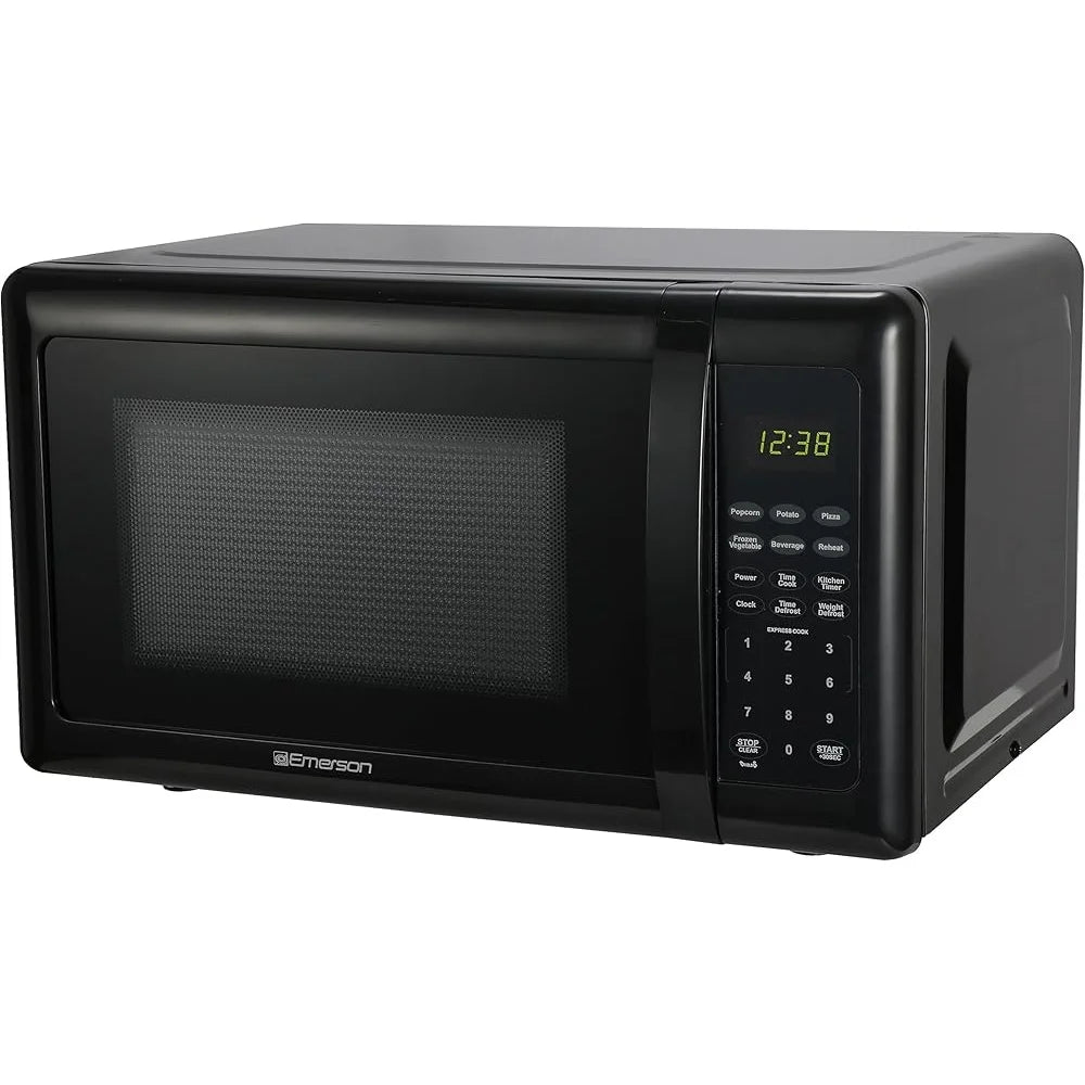 Compact Microwave Oven Touch Control LED Display 700W 10 Power Levels 6 Auto Cook Menus 0.7 Cu Ft Countertop Appliance
