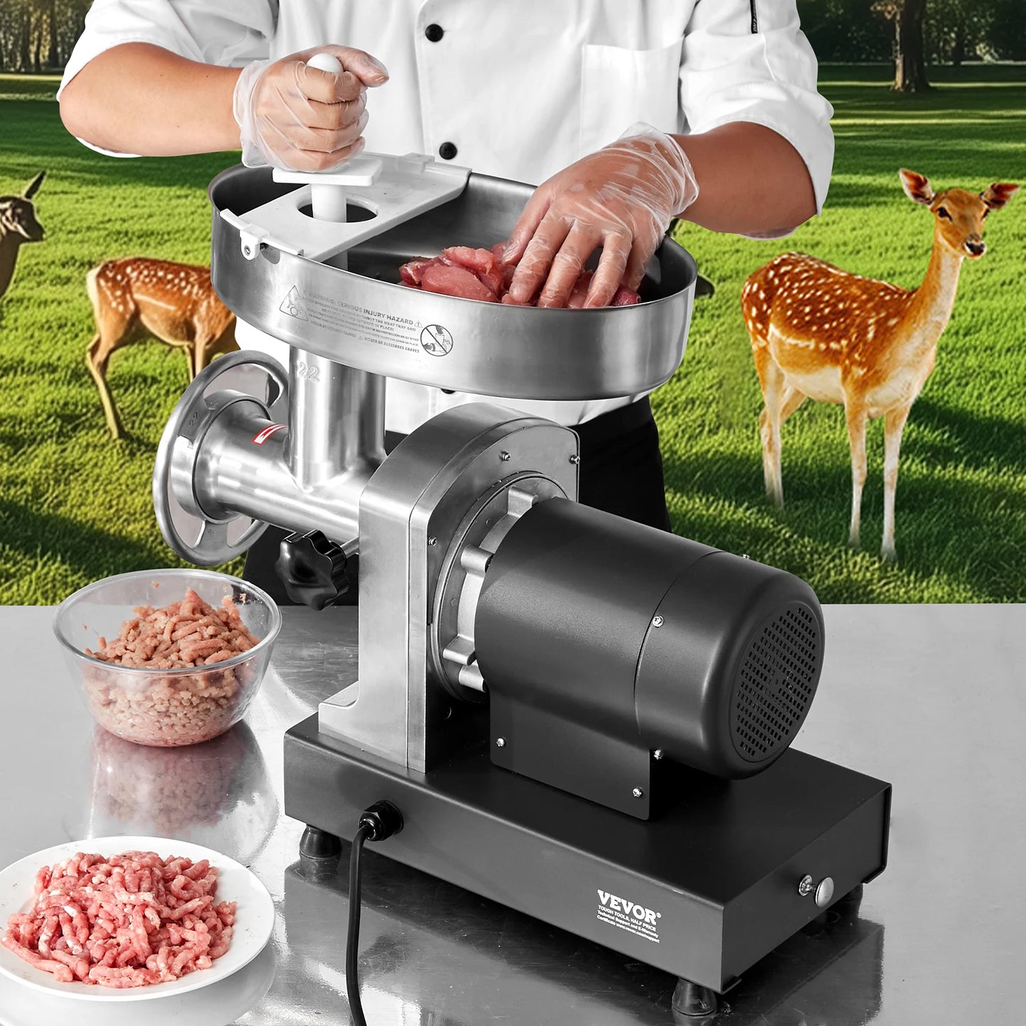 Meat Grinder Electric Meat Grinders Grinding Plate Stainless Steel Commercial for Kitchen Restaurant Butcher Store