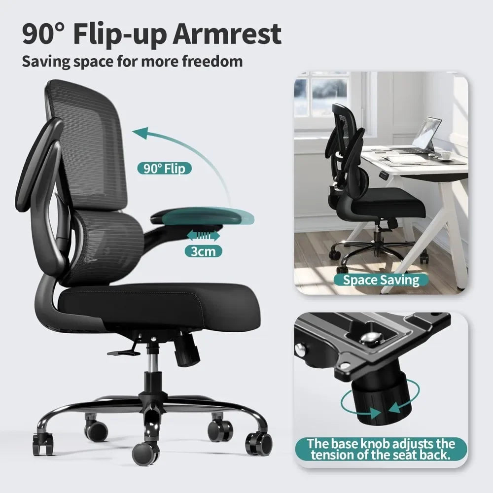 Office Chair - Ergonomic Desk Chair with Adjustable Lumbar Support, Executive Chairs for Home Office Comfortable Lumbar Support